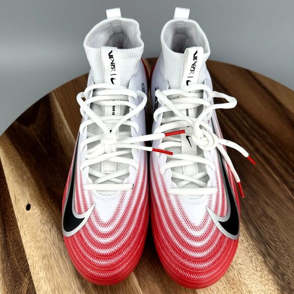 Nike Zoom Air Vapor Pro 1 Football Cleats White Red Men’s Size 7.5 FB3298-102 - Picture 2 of 6